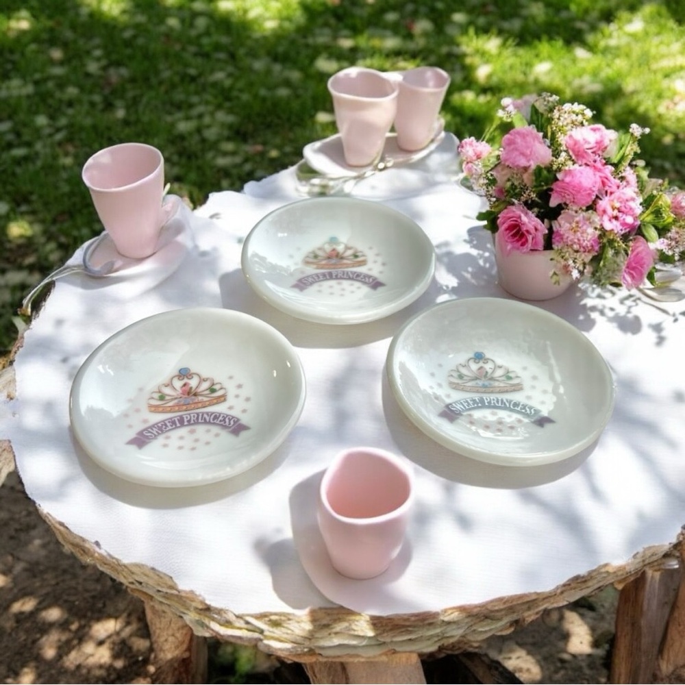 Sweet Princess Porcelain Royal Tea Saucer Set Of 3 Collectible Replacement Used